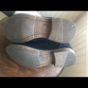 Navy suede ankle booties